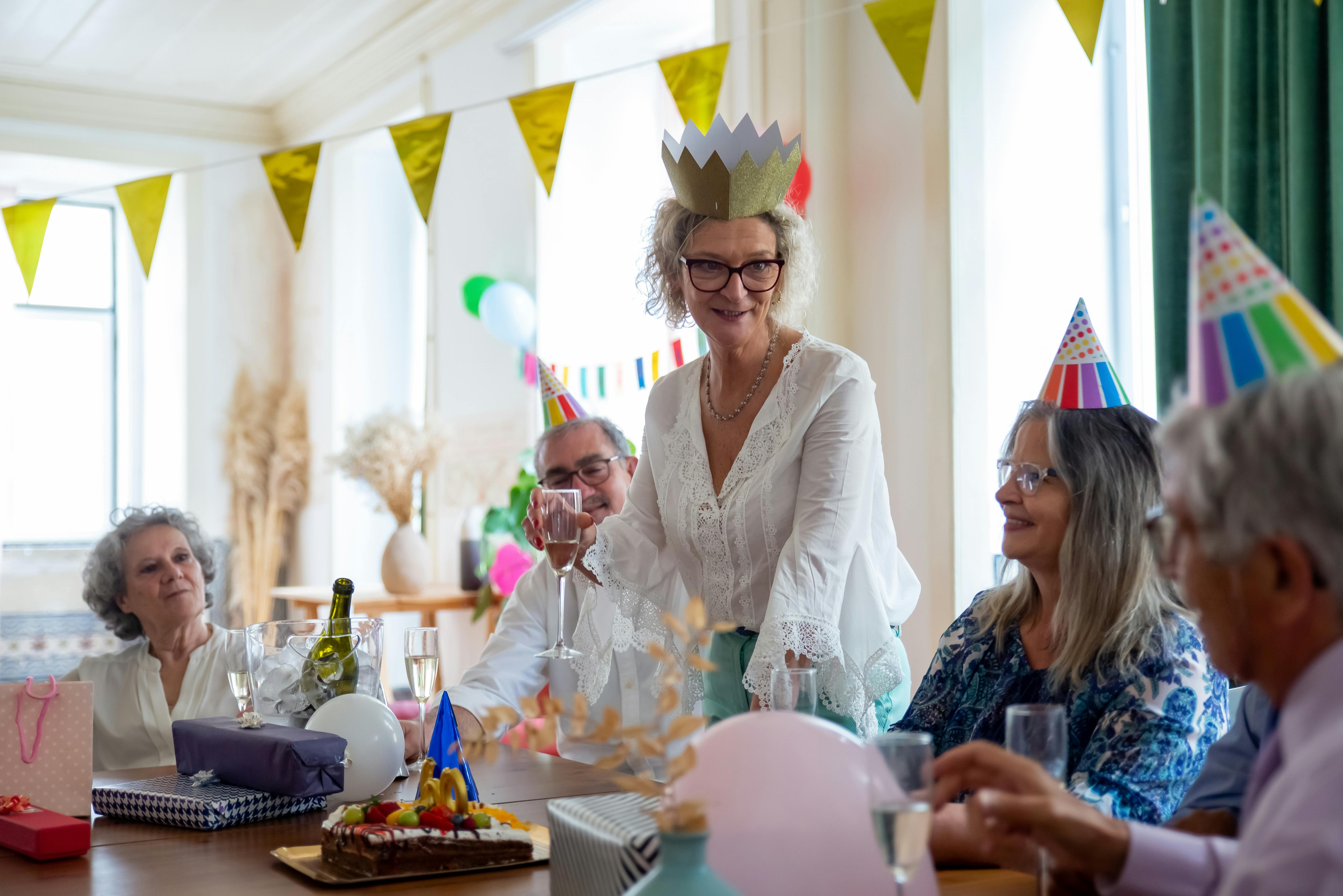 Seniors celebrating a birthday